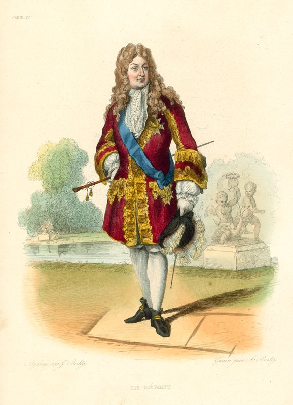 Le Régent (gravure en couleur) - French School