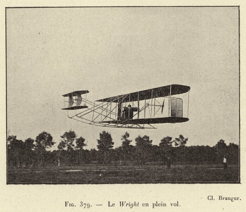 Le Wright en plein vol - French School