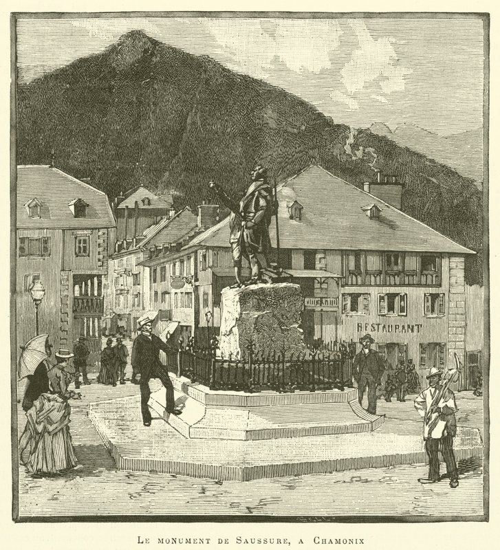 Le monument de Saussure, a Chamonix - French School