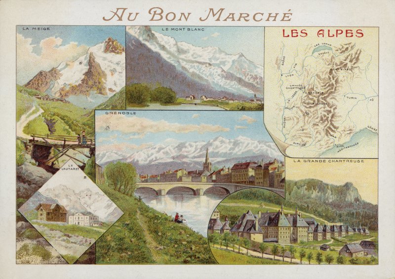 Les Alpes, carte - French School