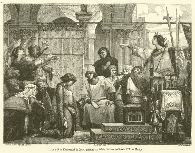 Louis IX et Enguerrand de Couci - French School