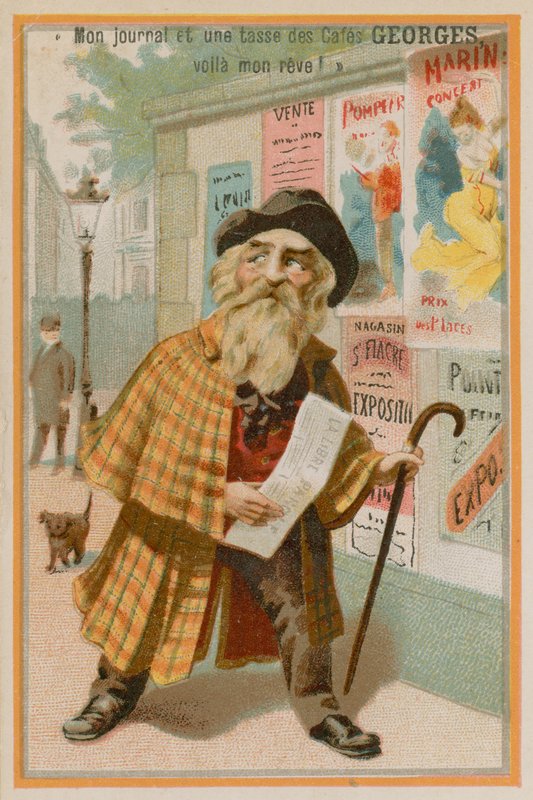 Homme tenant un journal - French School