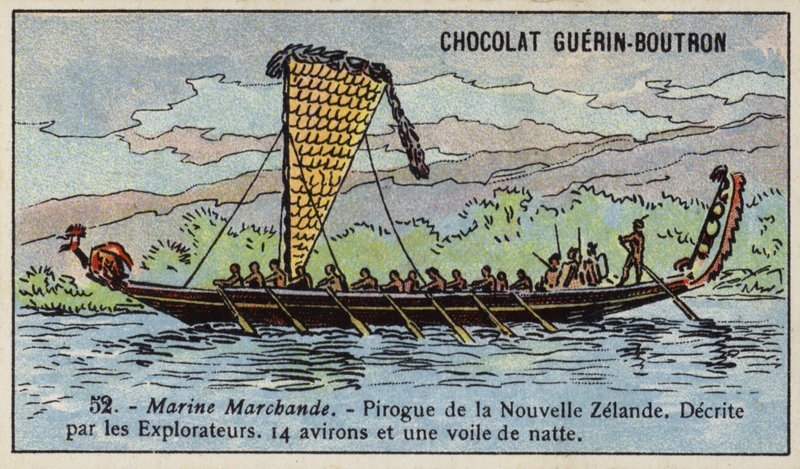 Canoë maori, Nouvelle-Zélande - French School