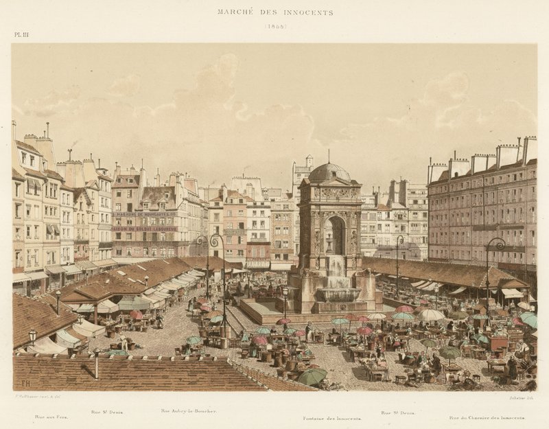 Marché des Innocents, 1855 - French School