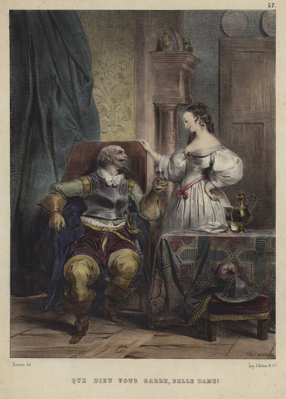 Que Dieu vous garde, belle dame! - French School