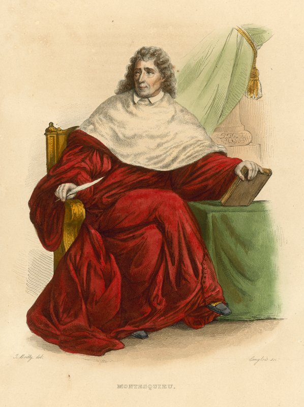 Montesquieu (gravure en couleur) - French School