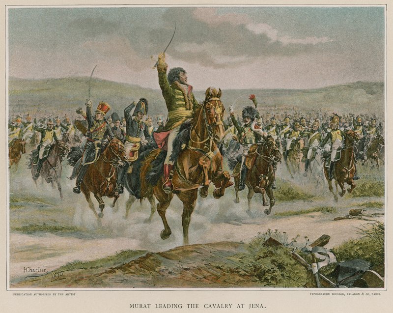 Murat menant la cavalerie à Iéna - French School