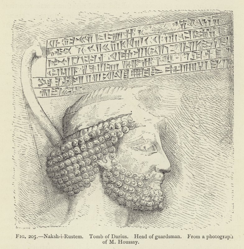 Naksh-i-Rustem, Tombe de Darius, Tête de garde - French School