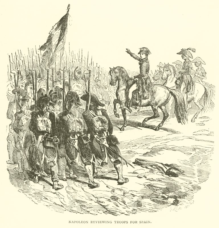 Napoléon passant en revue les troupes pour l