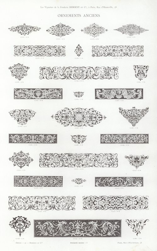 Page de Vignettes Typographiques (gravure) - French School