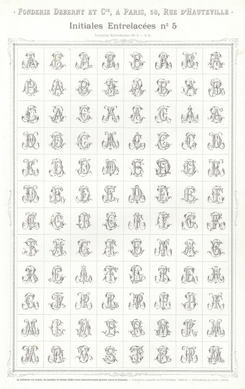 Page de Vignettes Typographiques - French School
