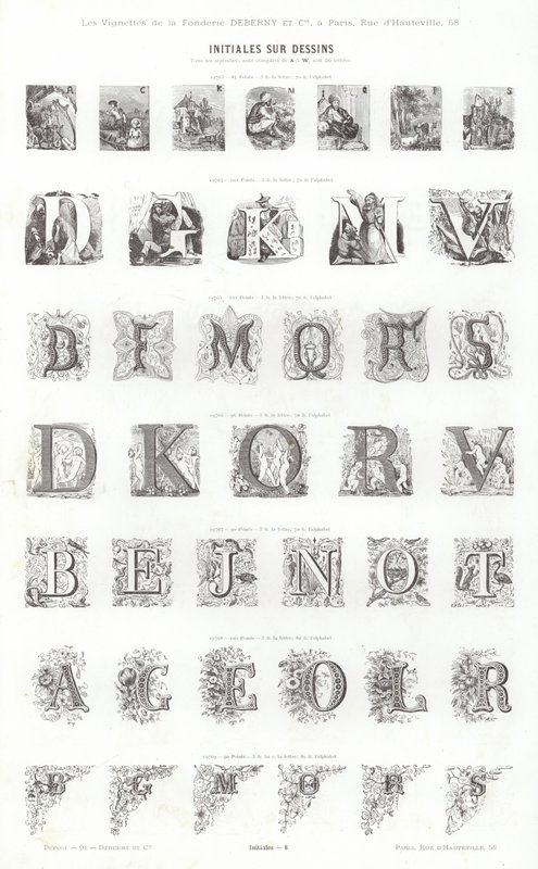 Page de Vignettes Typographiques - French School