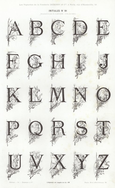 Page de Vignettes Typographiques - French School