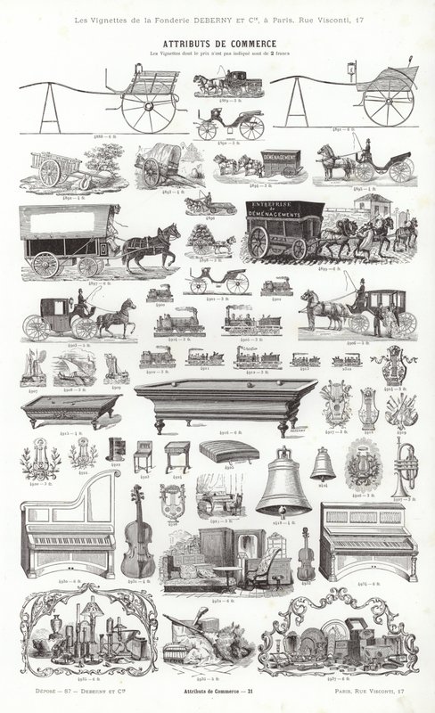 Page de Vignettes Typographiques - French School