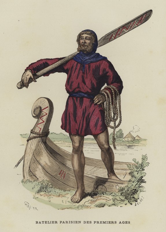 Batellier parisien des temps anciens - French School