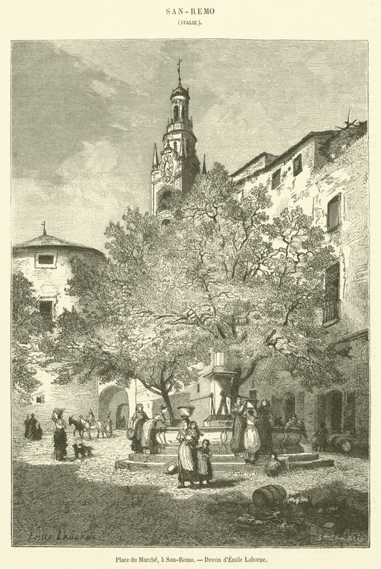Place du Marché, à San-Remo - French School