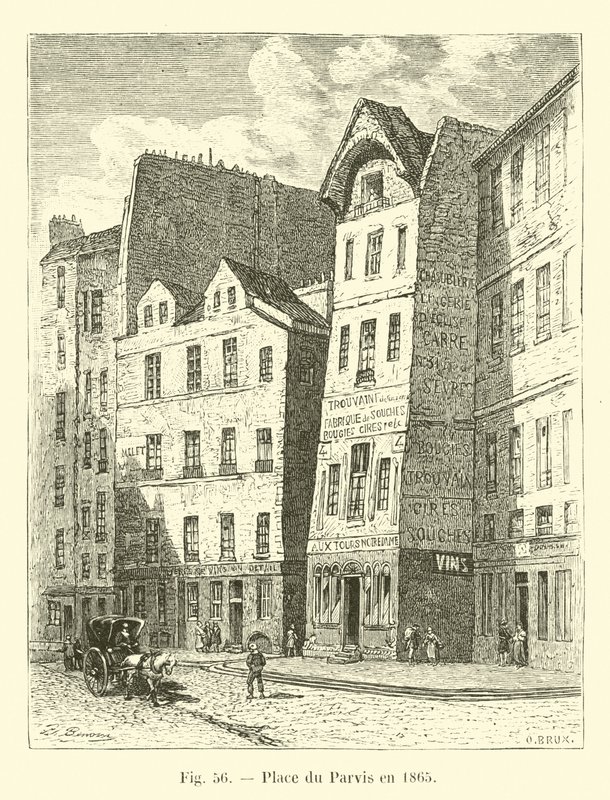 Place du Parvis en 1865 - French School