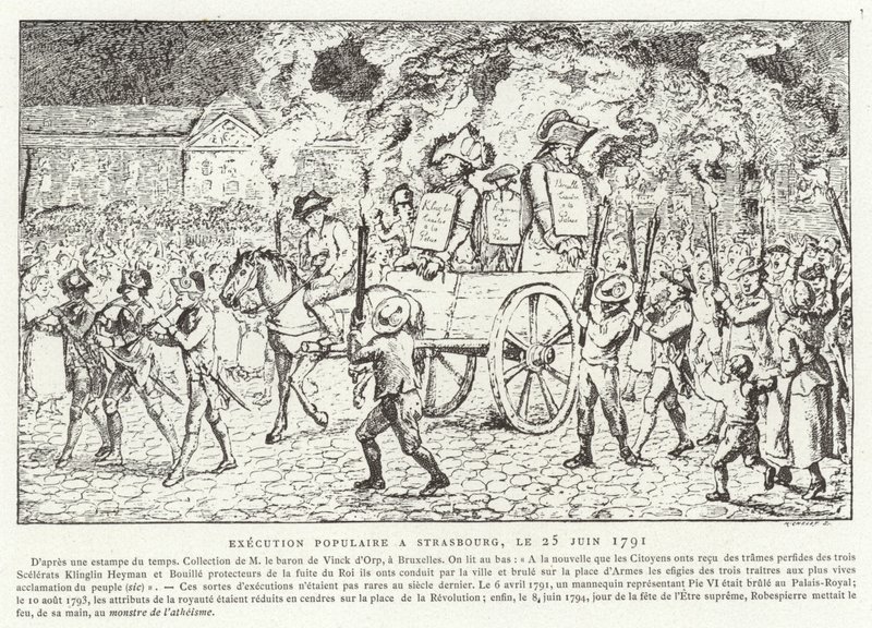 Exécution populaire à Strasbourg, 25 juin 1791 - French School