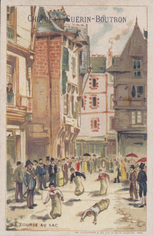 Course en sac dans une rue - French School