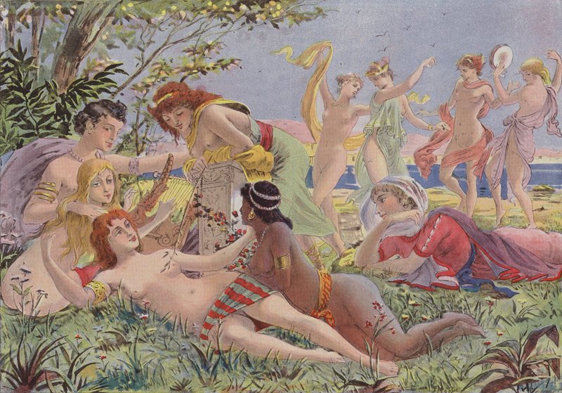 Sappho à Lesbos - French School