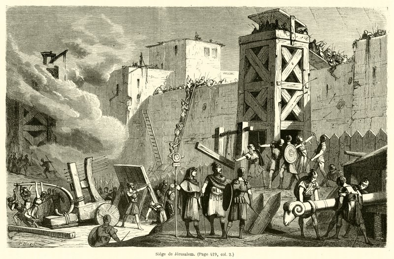 Siège de Jérusalem (gravure) - French School