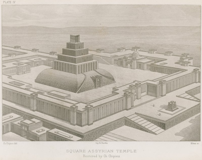 Temple assyrien carré - French School