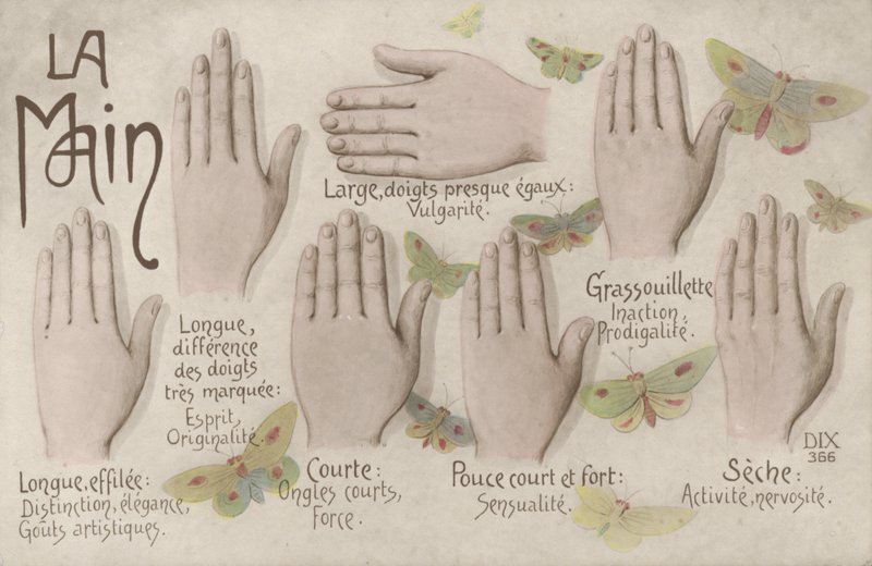 La Main (lithographie en couleur) - French School