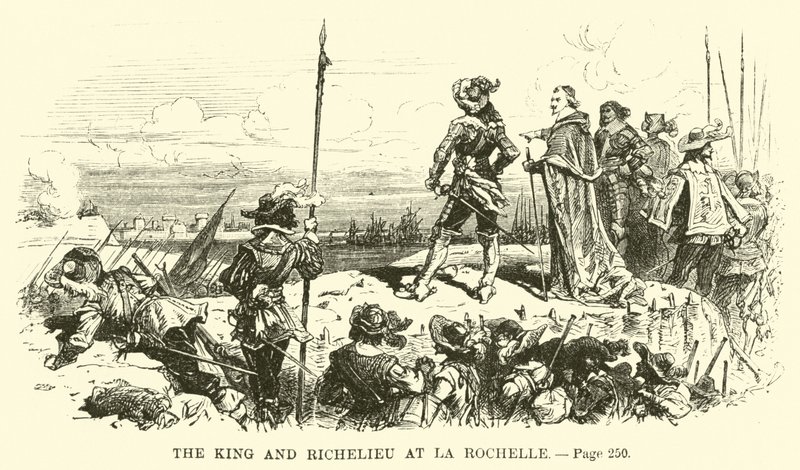 Le Roi et Richelieu à La Rochelle - French School