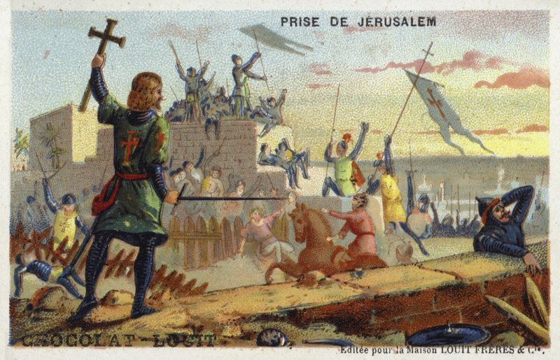 La prise de Jérusalem, première croisade, 1099 - French School