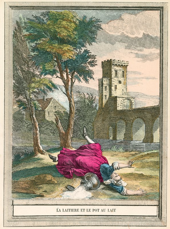 La laitière et le pot au lait - French School