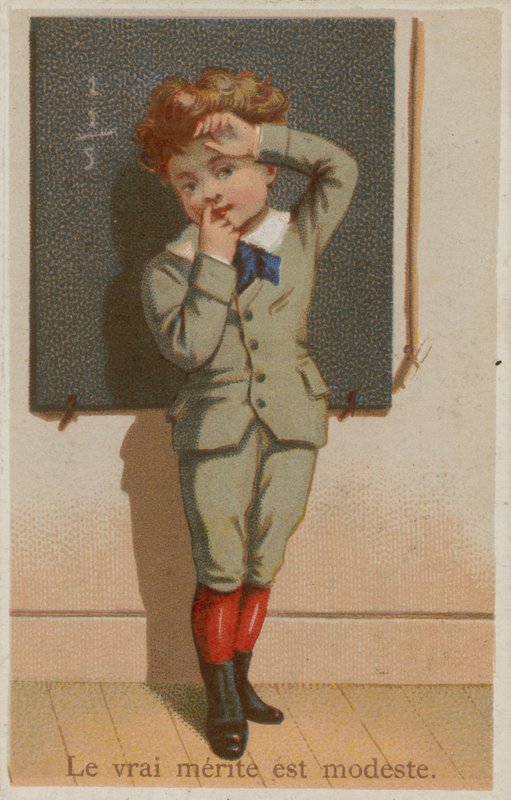 Le vrai mérite est la modestie - French School
