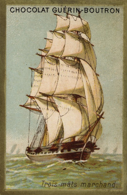 Navire marchand à trois mâts - French School