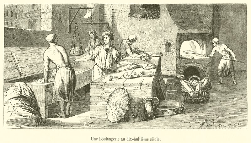 Une boulangerie au dix-huitième siècle - French School