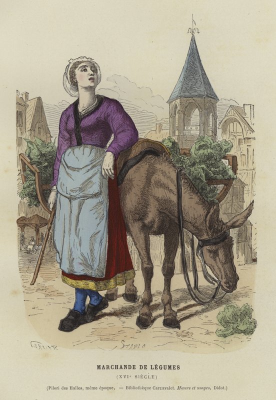 Marchand de légumes, 16ème siècle - French School