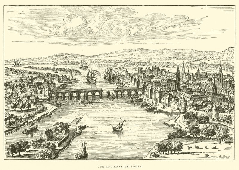 Vue Ancienne de Rouen - French School