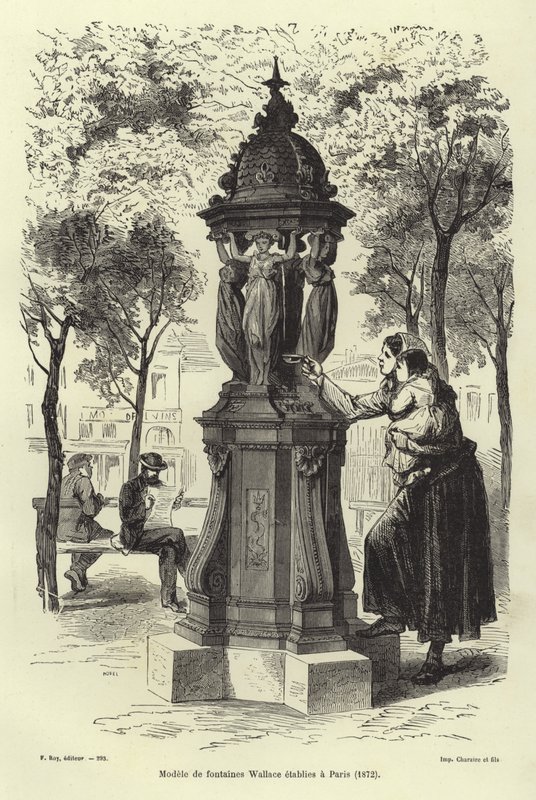 Fontaine Wallace installée à Paris en 1872 - French School