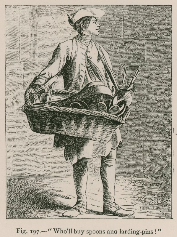 Qui achètera des cuillères et des broches à larder! - French School