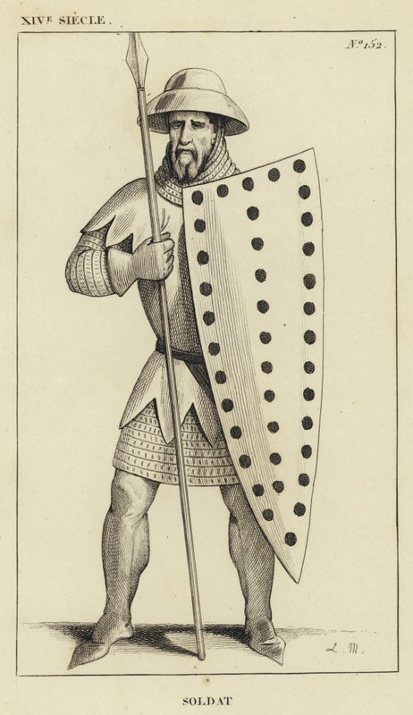 XIV Siècle, Soldat (gravure) - French School
