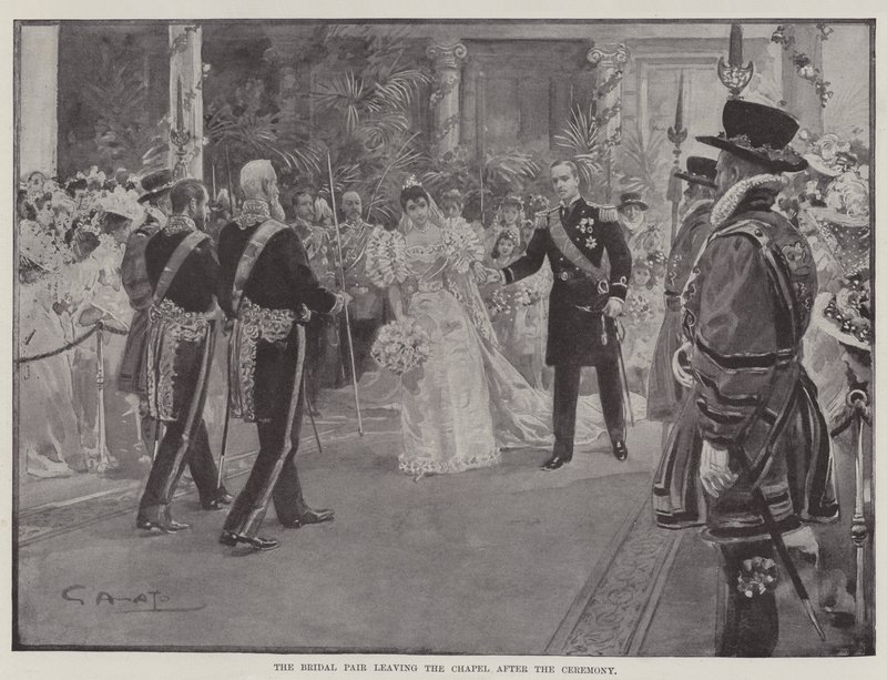 Les mariés quittant la chapelle après la cérémonie - G.S. Amato
