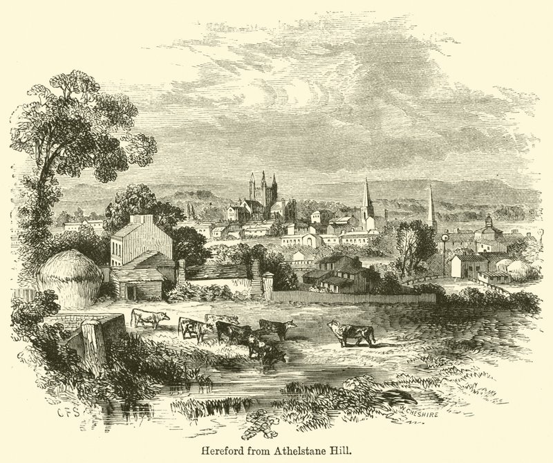 Hereford depuis Athelstane Hill - G. F. Sargent