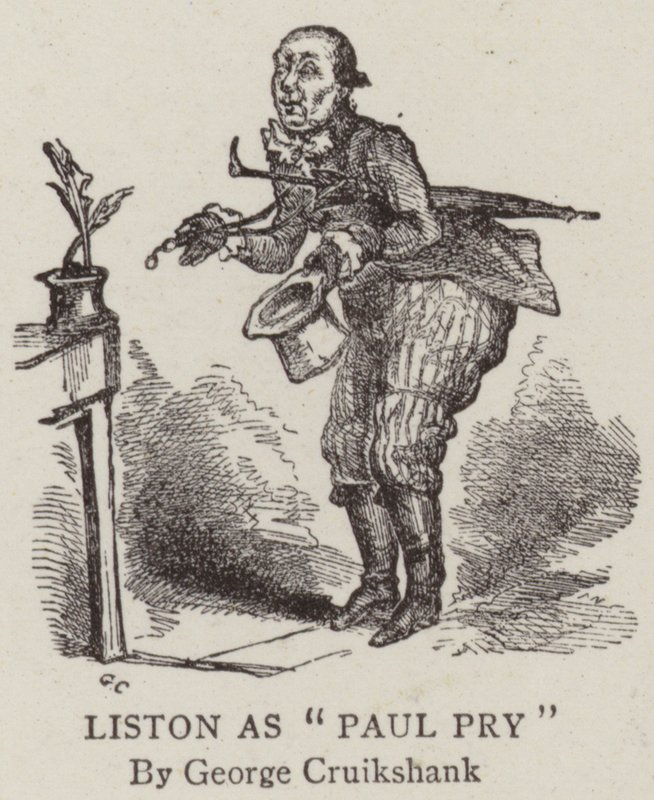 Liston en Paul Pry - George Cruikshank