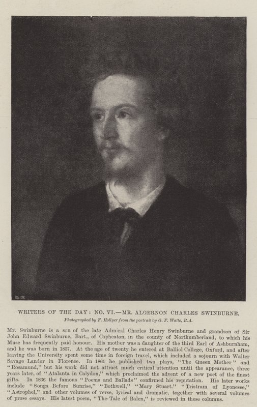 Écrivains du jour, M. Algernon Charles Swinburne - George Frederick Watts