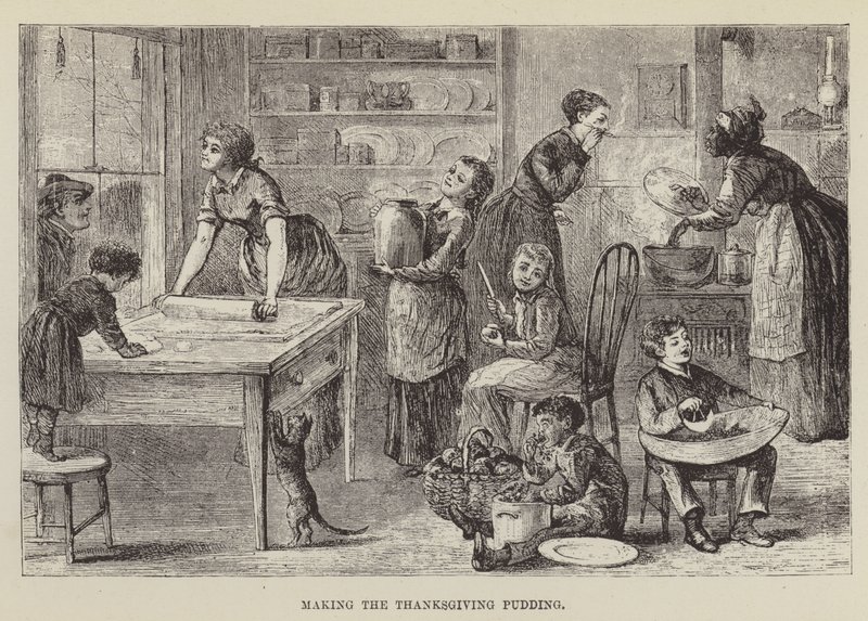 Préparer le pudding de Thanksgiving - George Augustus Sala