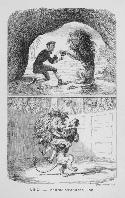 Léon, Androclès et le lion - George Cruikshank