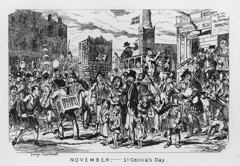 Novembre, jour de Sainte-Cécile (gravure) - George Cruikshank