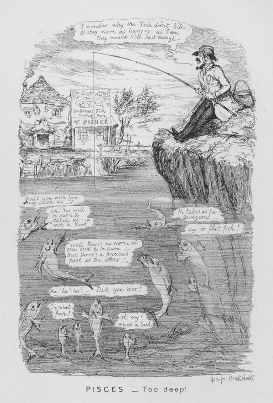 Poissons, trop profond! - George Cruikshank