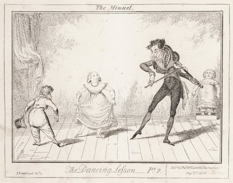 La leçon de danse : le menuet - George Cruikshank