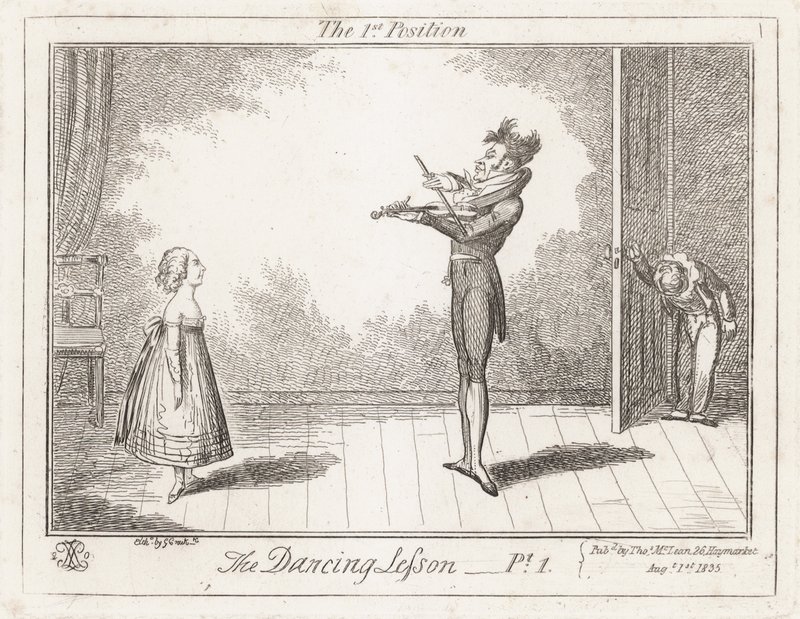 La leçon de danse : la première position - George Cruikshank