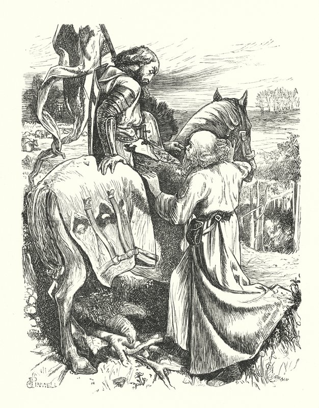 Le départ du pèlerin (gravure) - George John Pinwell