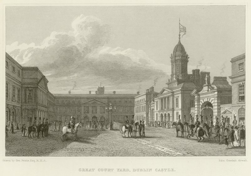 Grande cour au château de Dublin - George Petrie
